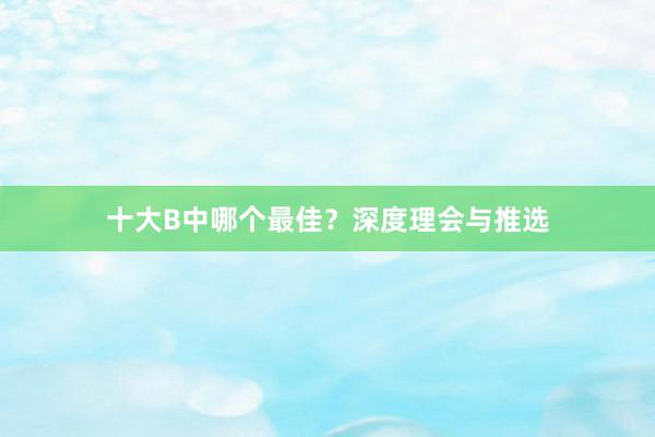 十大B中哪个最佳？深度理会与推选